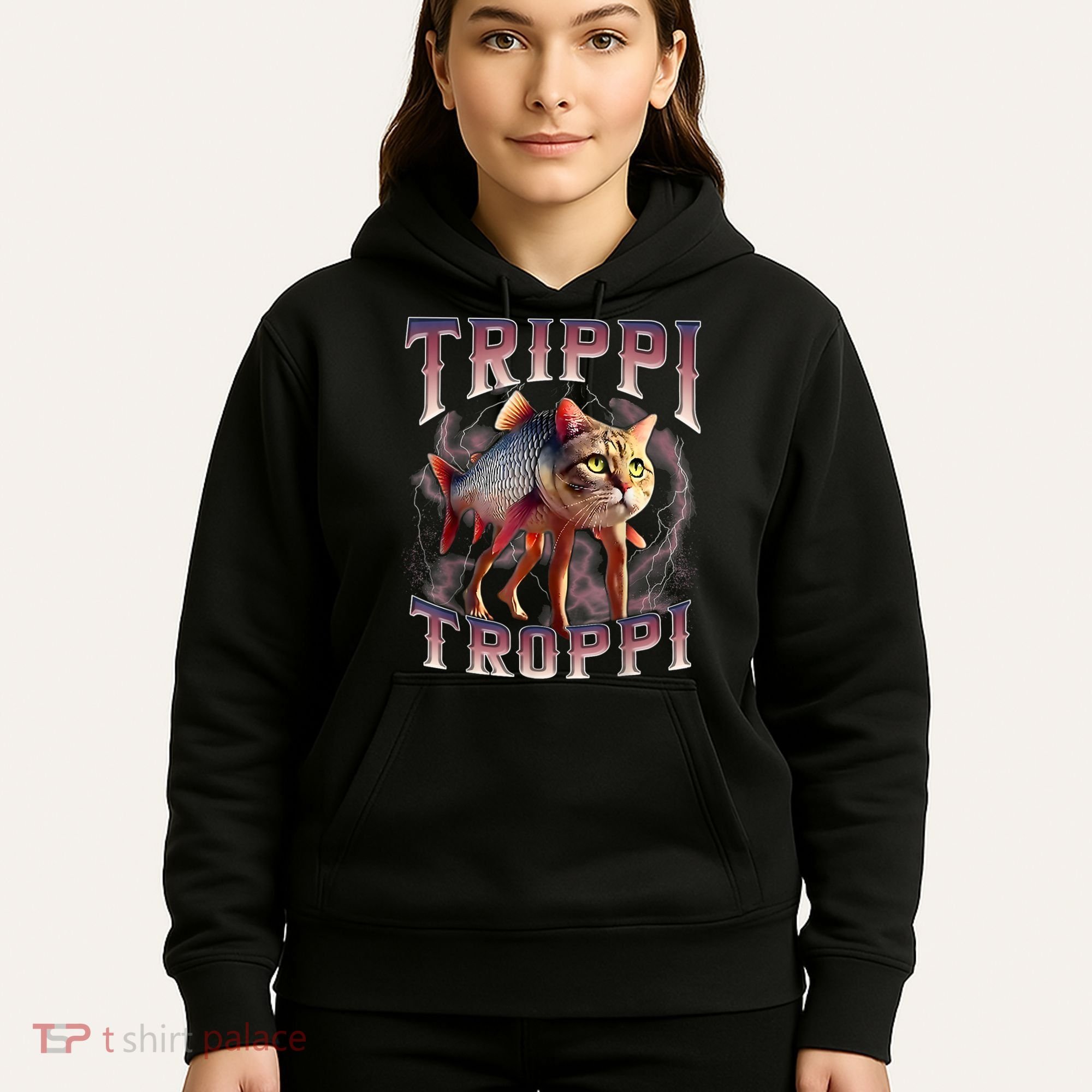  Trippi Troppi - Italian Brainrot Meme Cat Hoodie