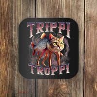  Trippi Troppi - Italian Brainrot Meme Cat Coaster thumb 0