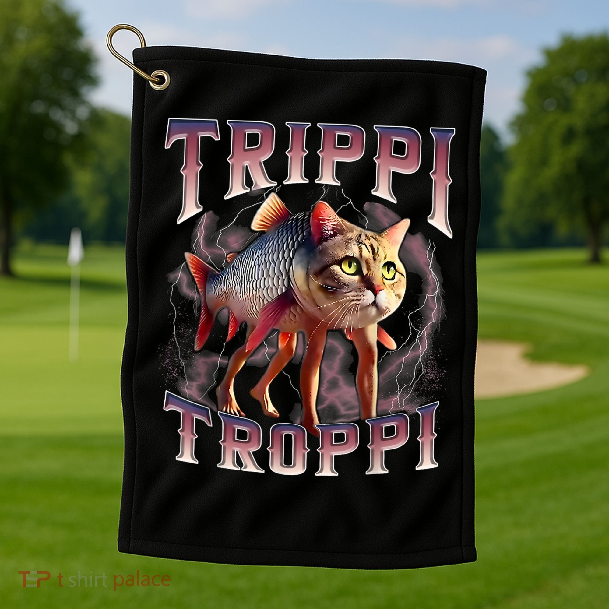  Trippi Troppi - Italian Brainrot Meme Cat Golf Towel