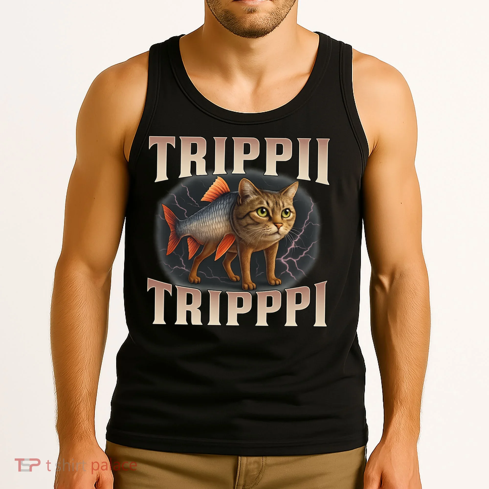  Trippi Troppi - Italian Brainrot Meme Cat Tank Top