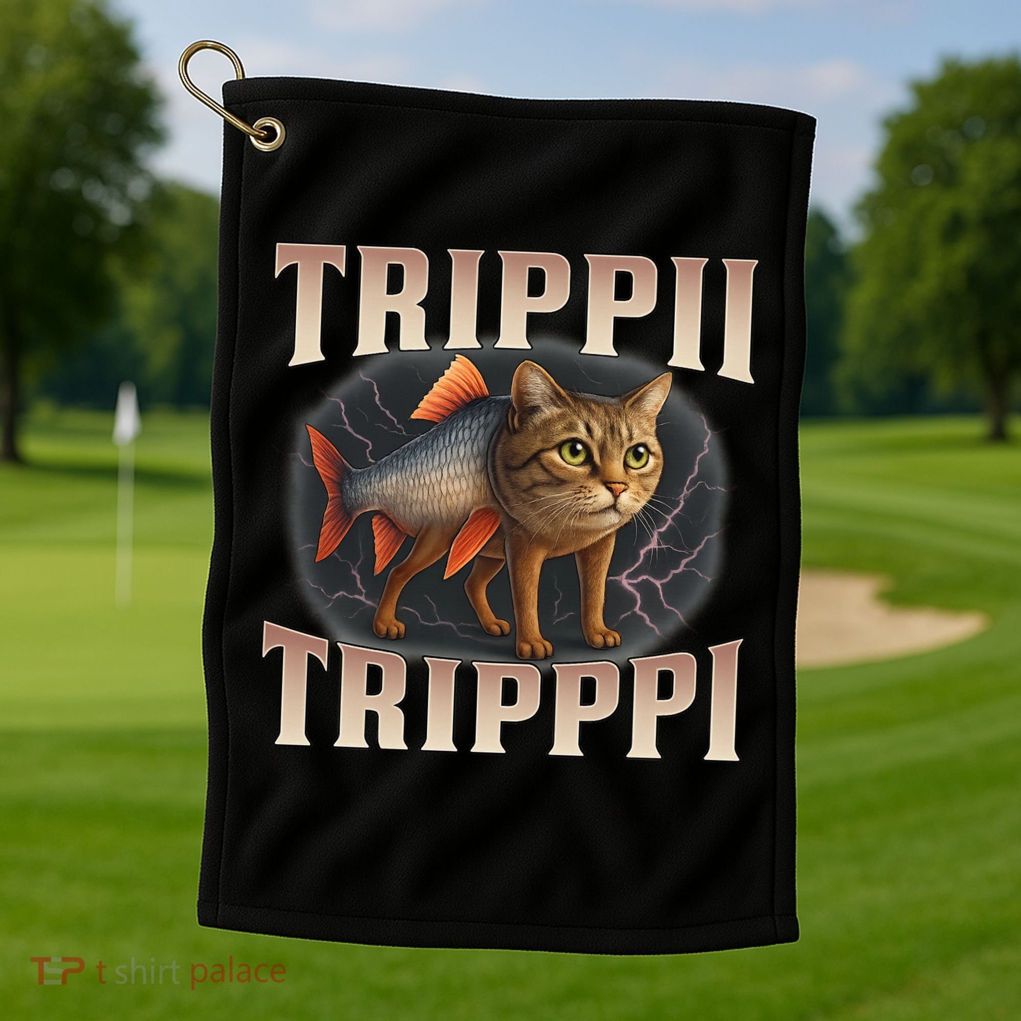  Trippi Troppi - Italian Brainrot Meme Cat Golf Towel