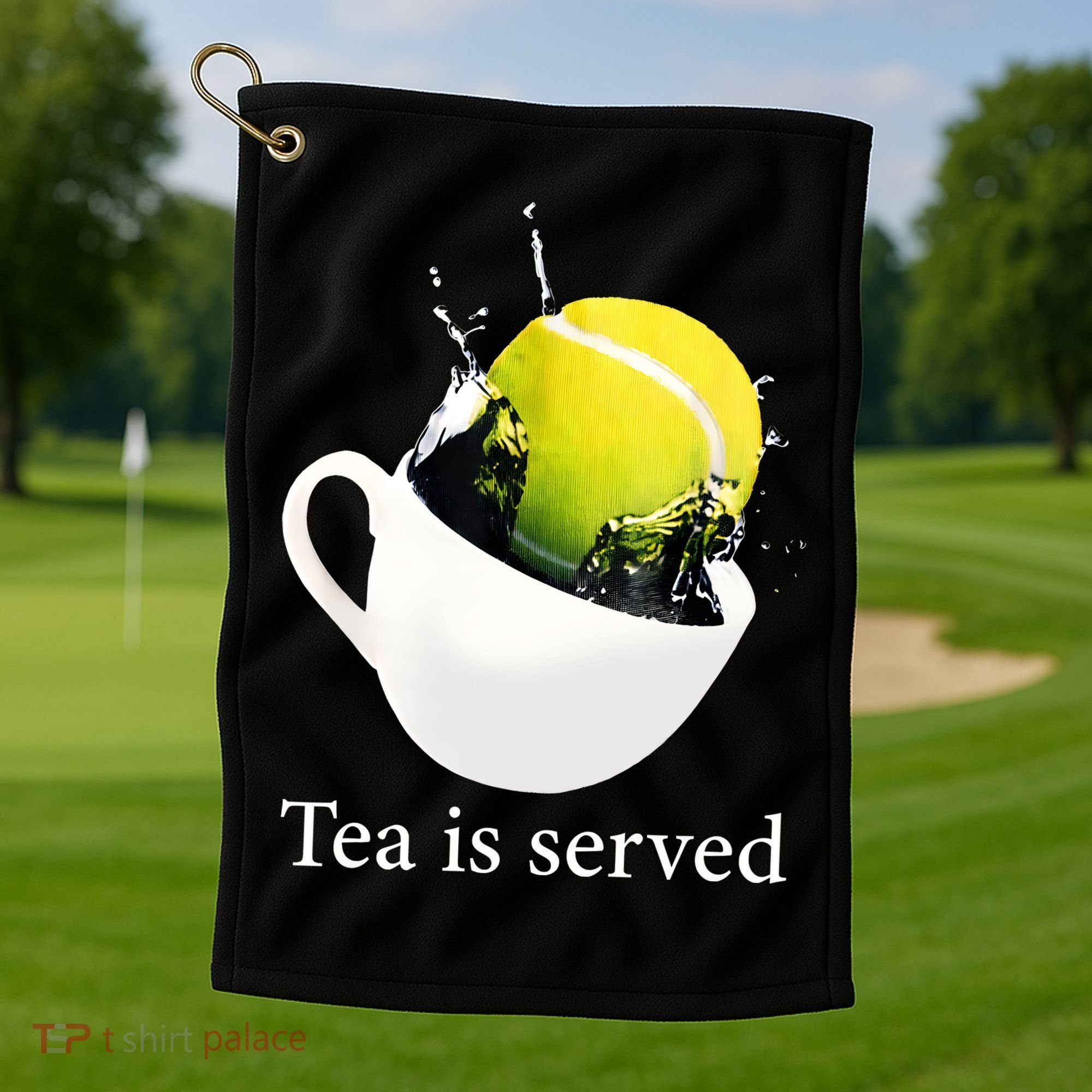 Tennis Tea Is Served Golf Towel