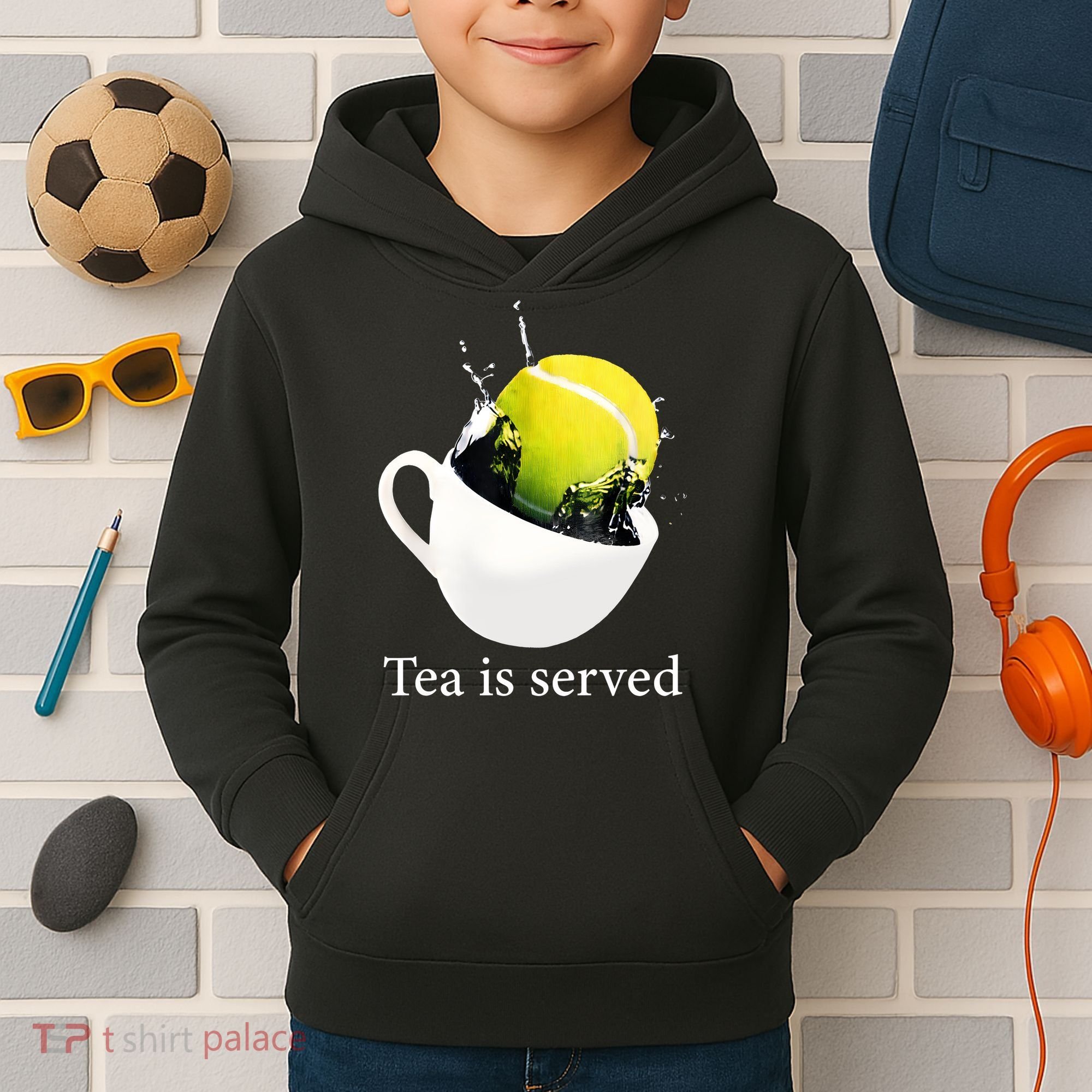 Tennis Tea Is Served Kids Hoodie