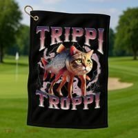 Trippi Troppi - Italian Brainrot Meme Cat Gift Golf Towel thumb 1