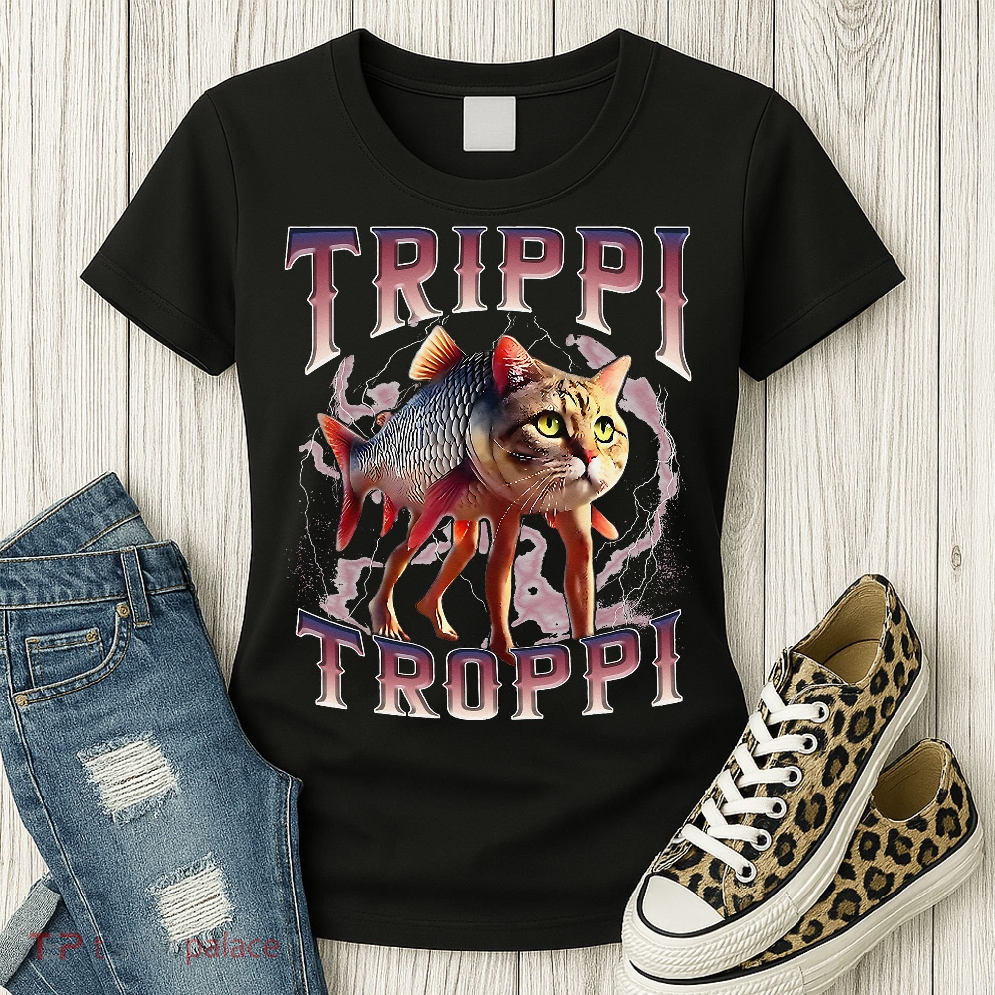 Trippi Troppi - Italian Brainrot Meme Cat Gift Women's T-Shirt