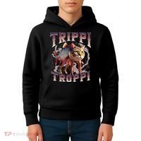 Trippi Troppi - Italian Brainrot Meme Cat Gift Kids Hoodie thumb 4