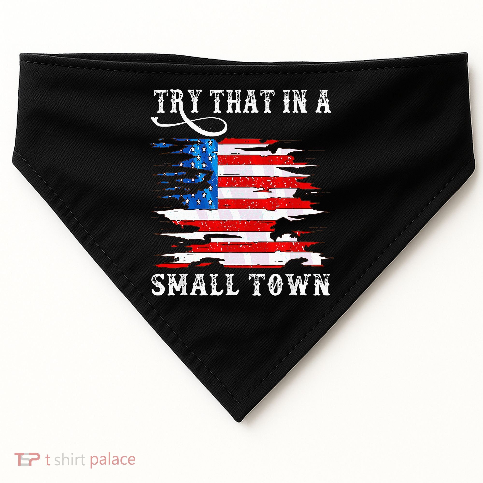 Try That In A Small Country Western Town Country Music Lover USA-Made Doggie Bandana