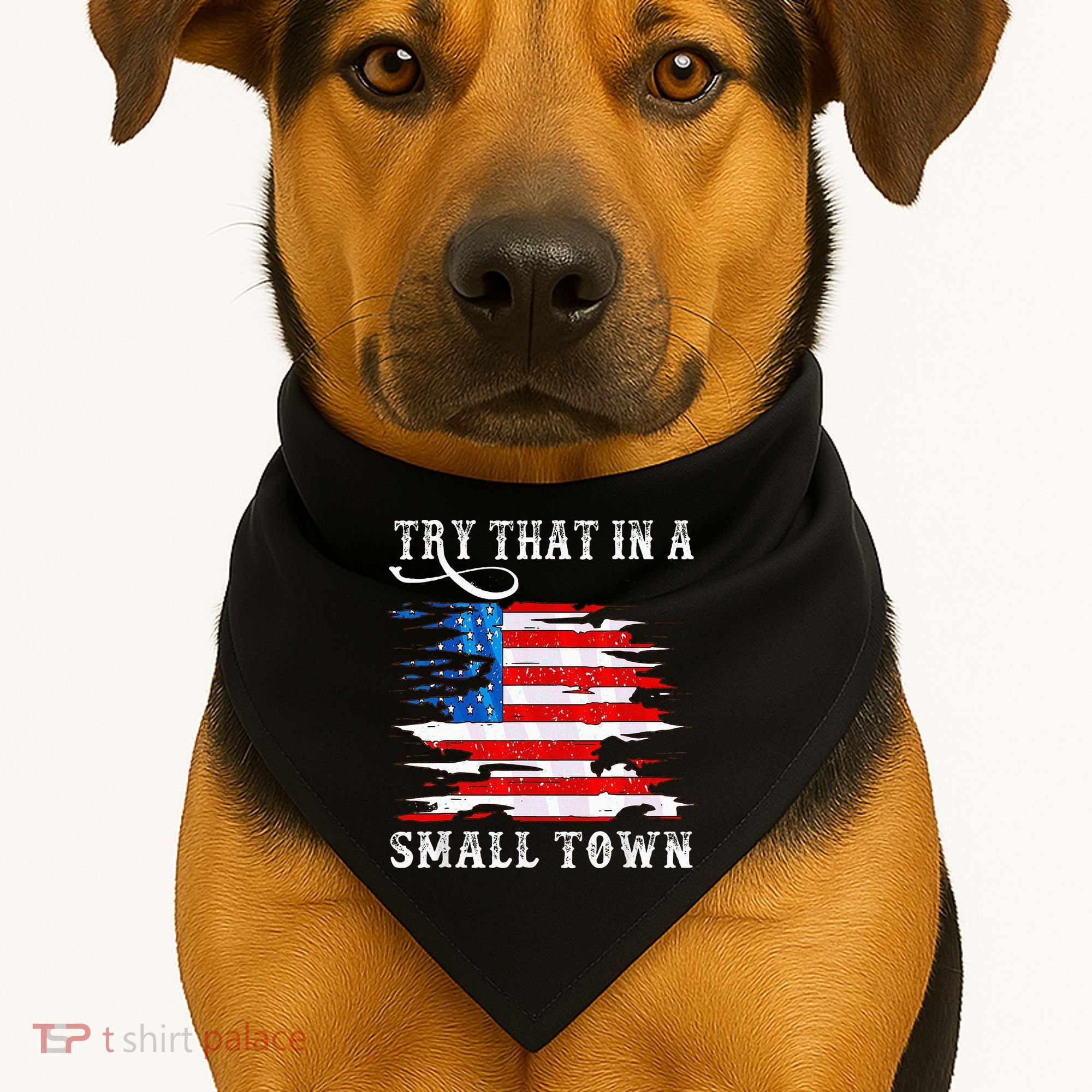 Try That In A Small Country Western Town Country Music Lover USA-Made Doggie Bandana