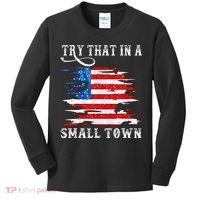 Try That In A Small Country Western Town Country Music Lover Kids Long Sleeve Shirt thumb 0