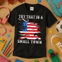 Try That In A Small Country Western Town Country Music Lover Kids T-Shirt thumb 3