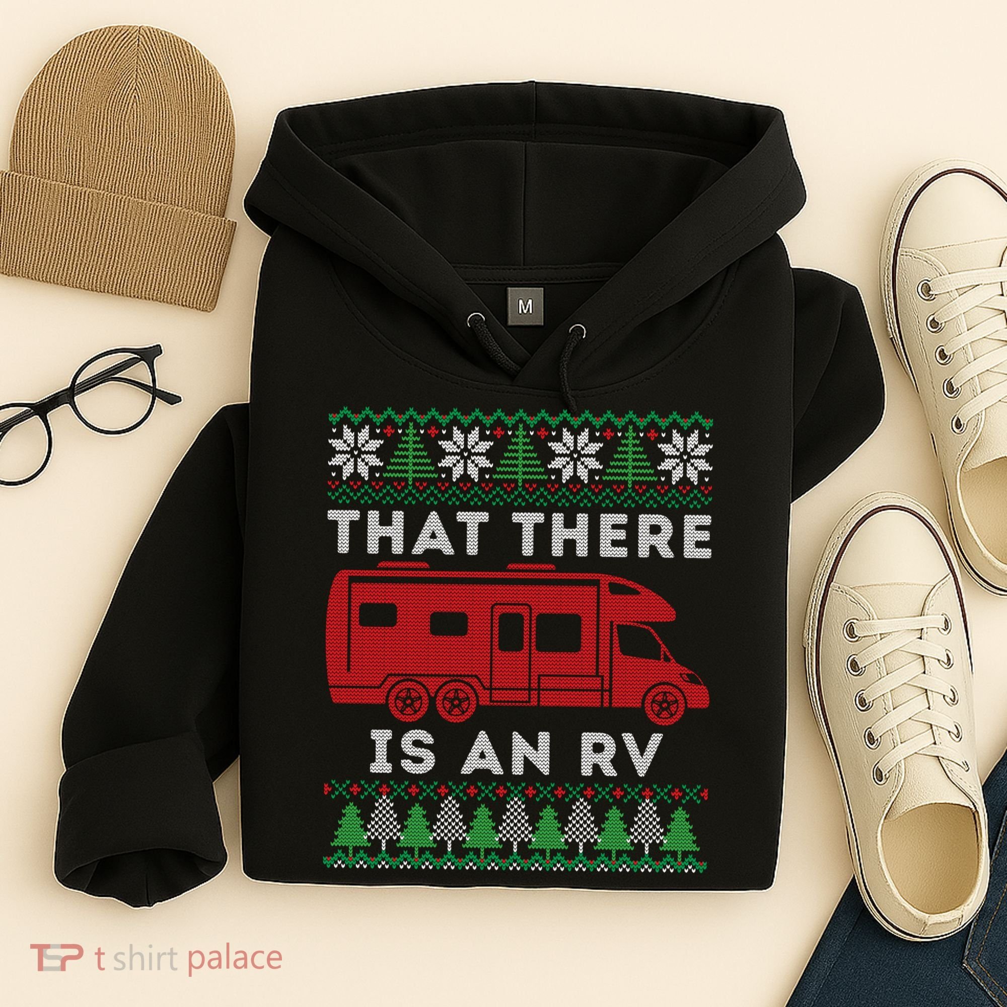 That There Is An RV Ugly Christmas Camping Holiday Hoodie