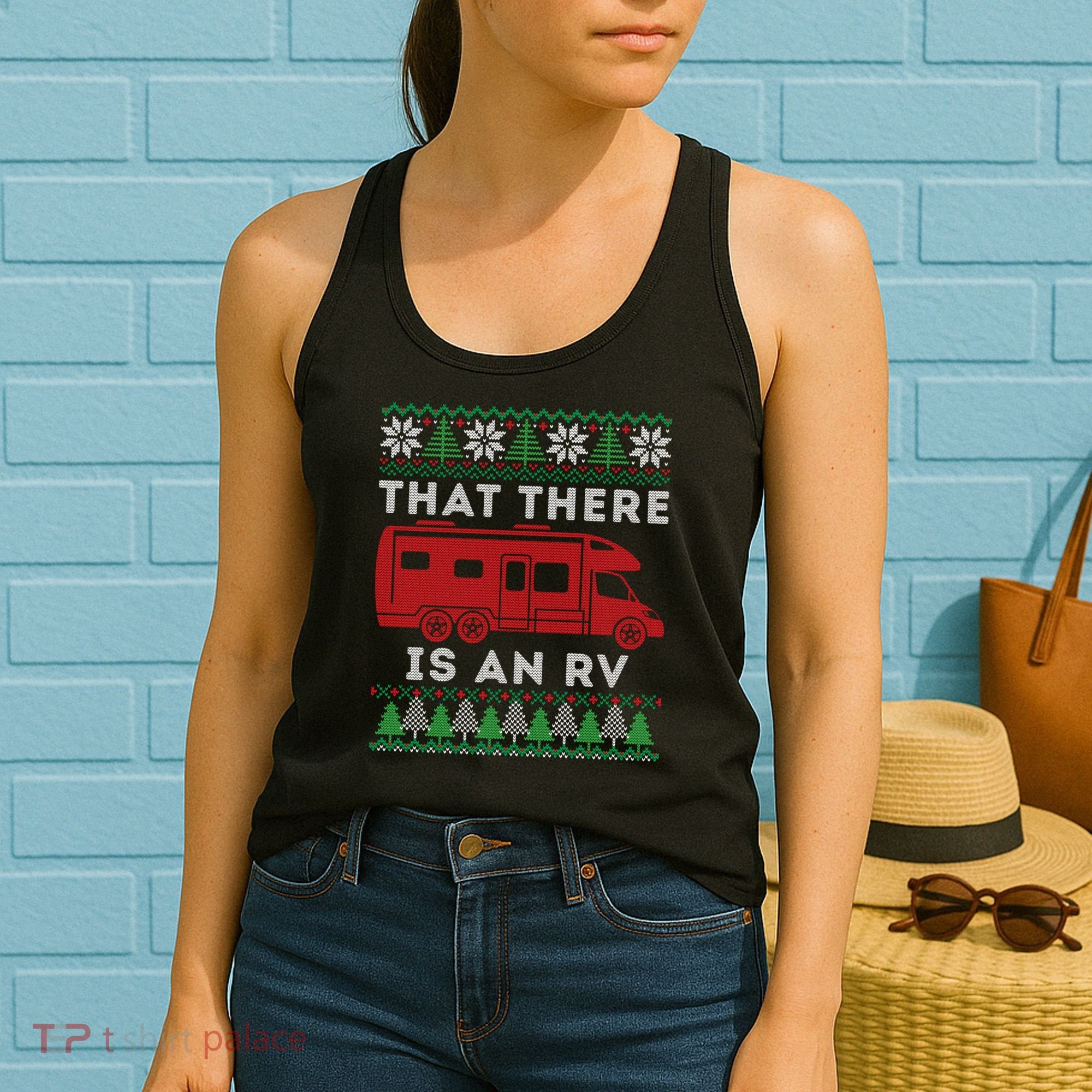 That There Is An RV Ugly Christmas Camping Holiday Women's Tank Top