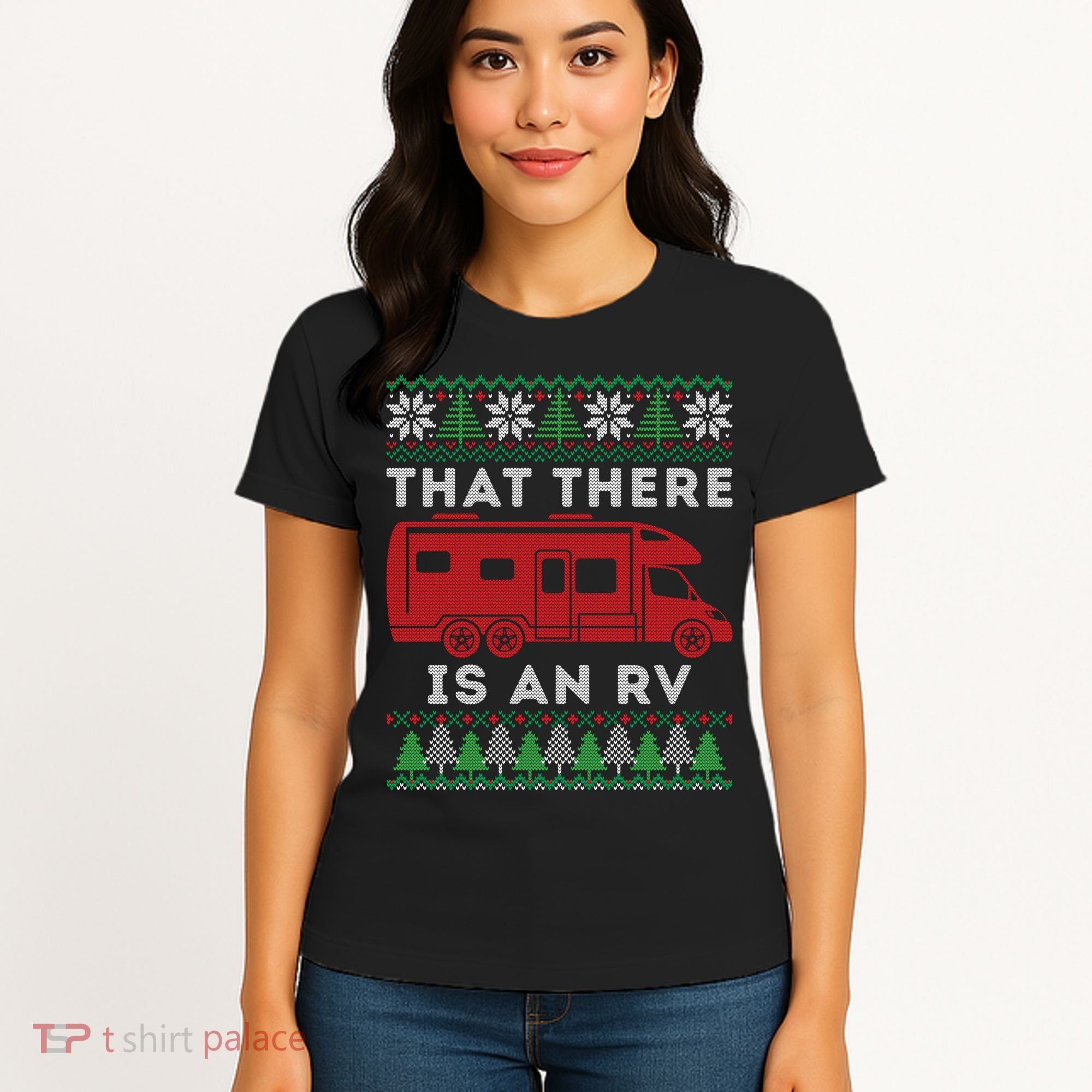 That There Is An RV Ugly Christmas Camping Holiday Women's T-Shirt