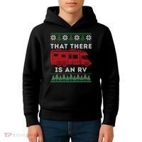 That There Is An RV Ugly Christmas Camping Holiday Kids Hoodie thumb 4