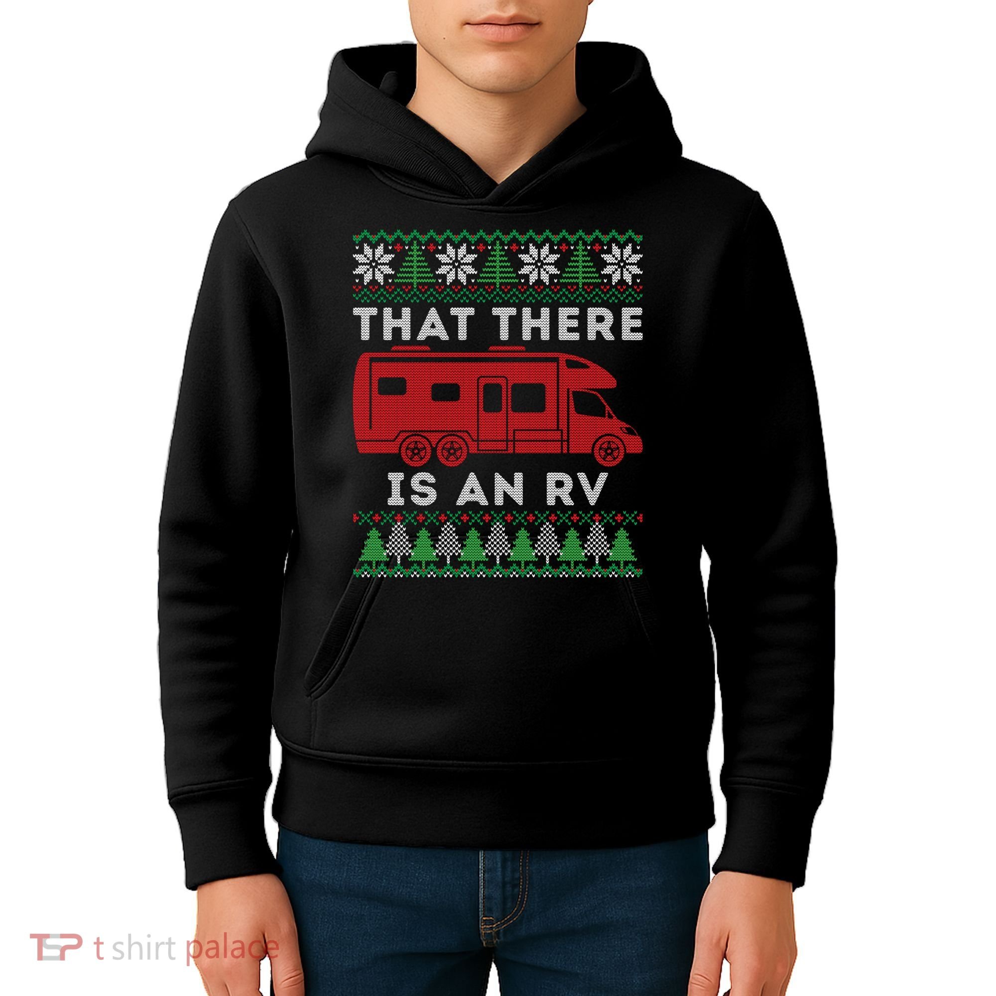 That There Is An RV Ugly Christmas Camping Holiday Kids Hoodie