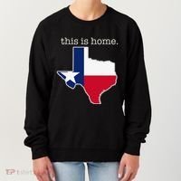 Texas This Is Home with State Outline and Texas Flag Women's Sweatshirt thumb 0