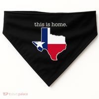 Texas This Is Home with State Outline and Texas Flag USA-Made Doggie Bandana thumb 0
