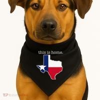 Texas This Is Home with State Outline and Texas Flag USA-Made Doggie Bandana thumb 1