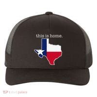 Texas This Is Home with State Outline and Texas Flag Yupoong Adult 5-Panel Trucker Hat thumb 0