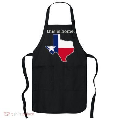 Texas This Is Home with State Outline and Texas Flag Apron