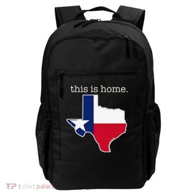 Texas This Is Home with State Outline and Texas Flag Backpack