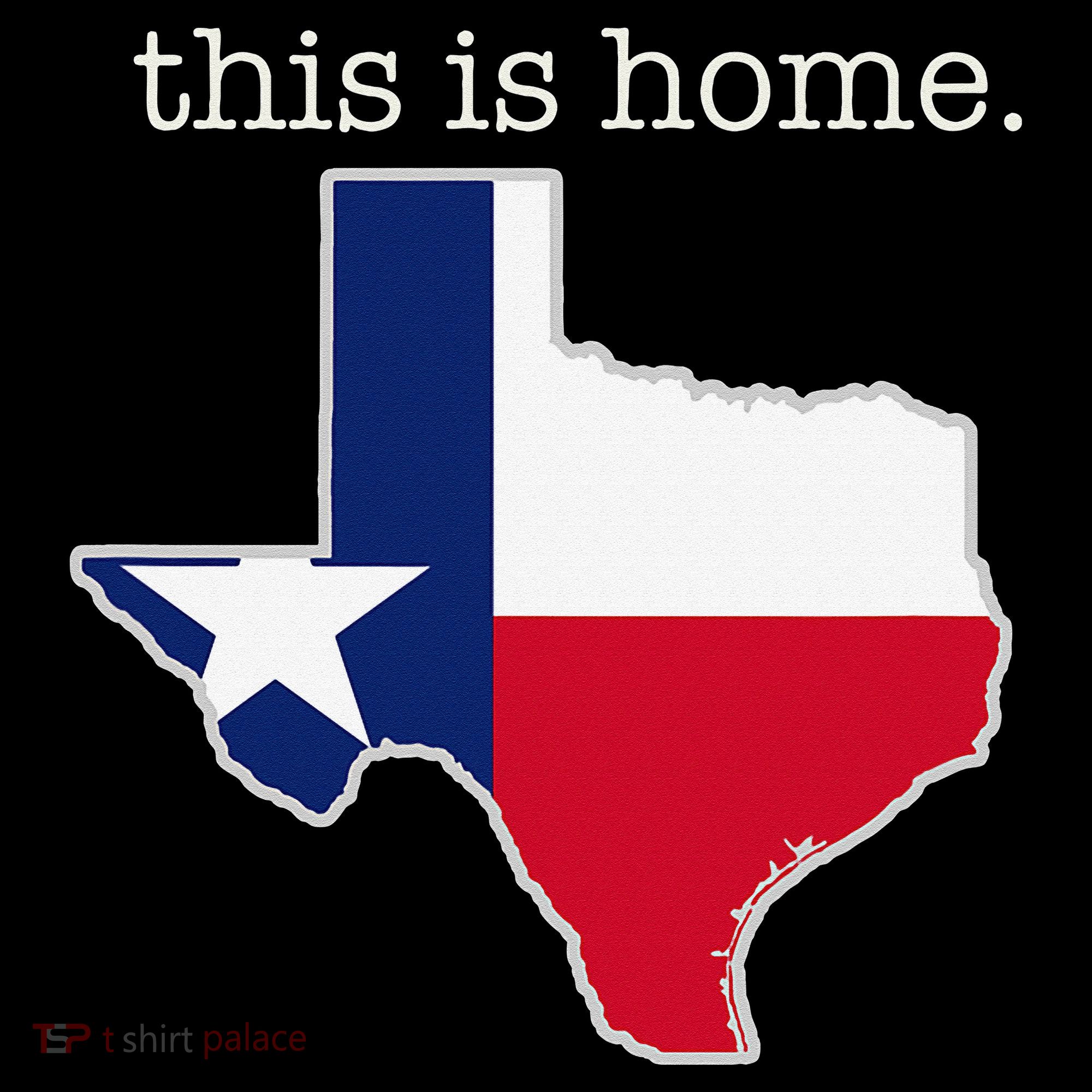 Texas This Is Home with State Outline and Texas Flag Backpack