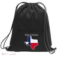 Texas This Is Home with State Outline and Texas Flag Sweatshirt Cinch Pack Bag thumb 0