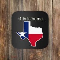 Texas This Is Home with State Outline and Texas Flag Coaster thumb 0