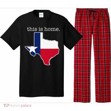 Texas This Is Home with State Outline and Texas Flag Pajama Set