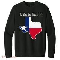 Texas This Is Home with State Outline and Texas Flag V.I.T. Fleece Crew Sweatshirt thumb 0