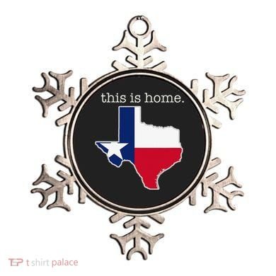 Texas This Is Home with State Outline and Texas Flag Ornament