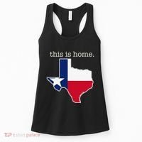 Texas This Is Home with State Outline and Texas Flag Women's Tank Top thumb 0