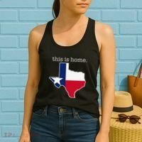 Texas This Is Home with State Outline and Texas Flag Women's Tank Top thumb 2