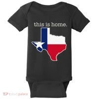 Texas This Is Home with State Outline and Texas Flag Baby Bodysuit thumb 0