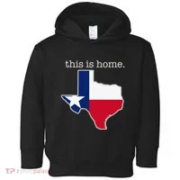 Texas This Is Home with State Outline and Texas Flag Toddler Hoodie thumb 0