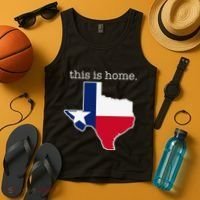 Texas This Is Home with State Outline and Texas Flag Tank Top thumb 4