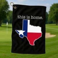 Texas This Is Home with State Outline and Texas Flag Golf Towel thumb 1