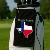 Texas This Is Home with State Outline and Texas Flag Golf Towel thumb 2