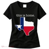 Texas This Is Home with State Outline and Texas Flag Women's T-Shirt thumb 0
