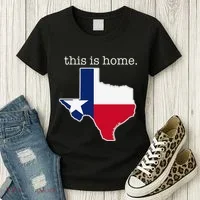 Texas This Is Home with State Outline and Texas Flag Women's T-Shirt thumb 3