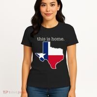 Texas This Is Home with State Outline and Texas Flag Women's T-Shirt thumb 4