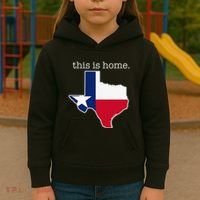 Texas This Is Home with State Outline and Texas Flag Kids Hoodie thumb 3