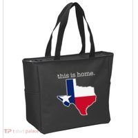 Texas This Is Home with State Outline and Texas Flag Tote Bag thumb 2