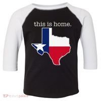 Texas This Is Home with State Outline and Texas Flag Toddler Fine Jersey T-Shirt thumb 0