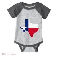 Texas This Is Home with State Outline and Texas Flag Infant Baby Jersey Bodysuit thumb 0