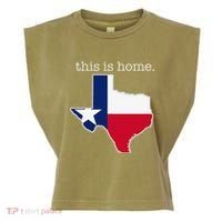 Texas This Is Home with State Outline and Texas Flag Garment-Dyed Women's Muscle Tee thumb 0