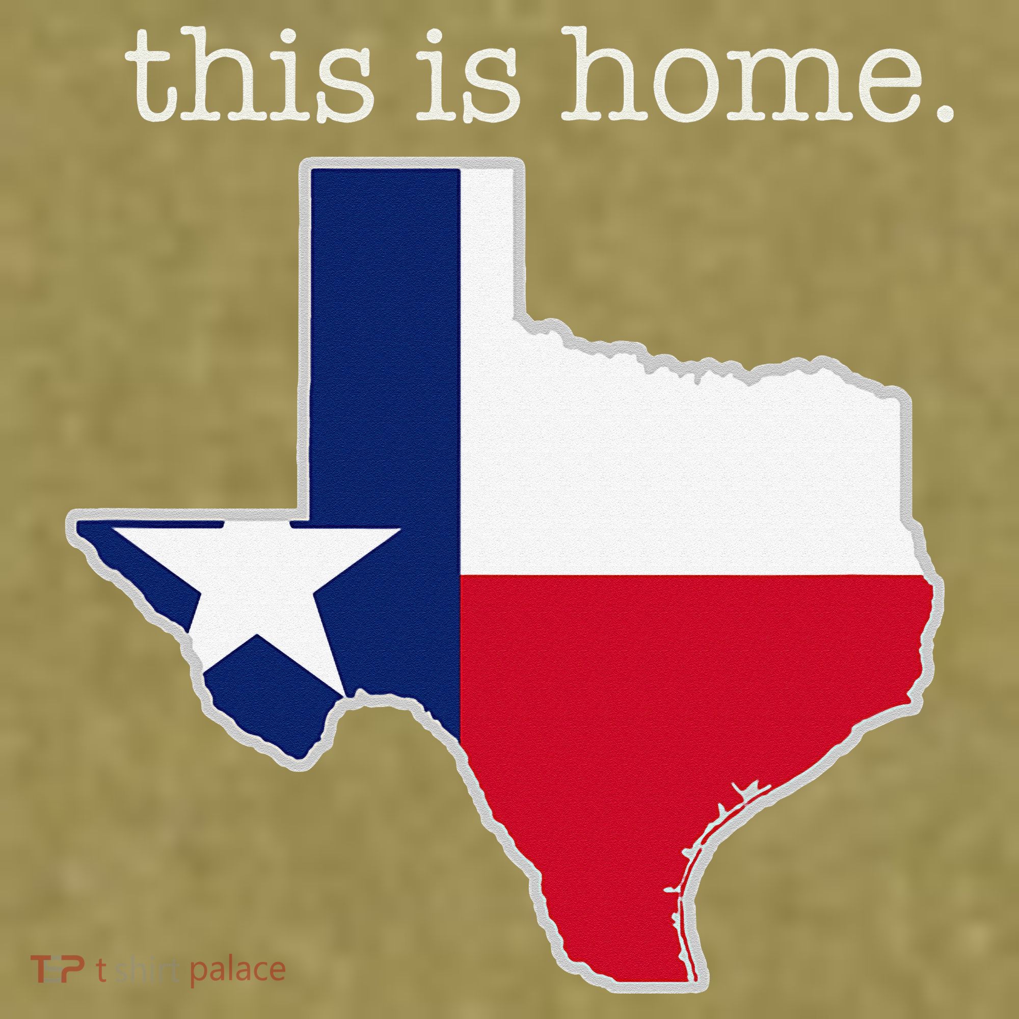 Texas This Is Home with State Outline and Texas Flag Garment-Dyed Women's Muscle Tee