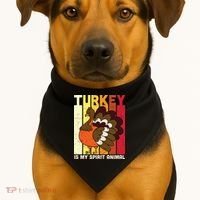 Thanksgiving Turkey Is My Spirit Animal USA-Made Doggie Bandana thumb 1