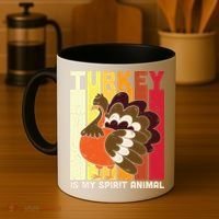 Thanksgiving Turkey Is My Spirit Animal Coffee Mug thumb 4