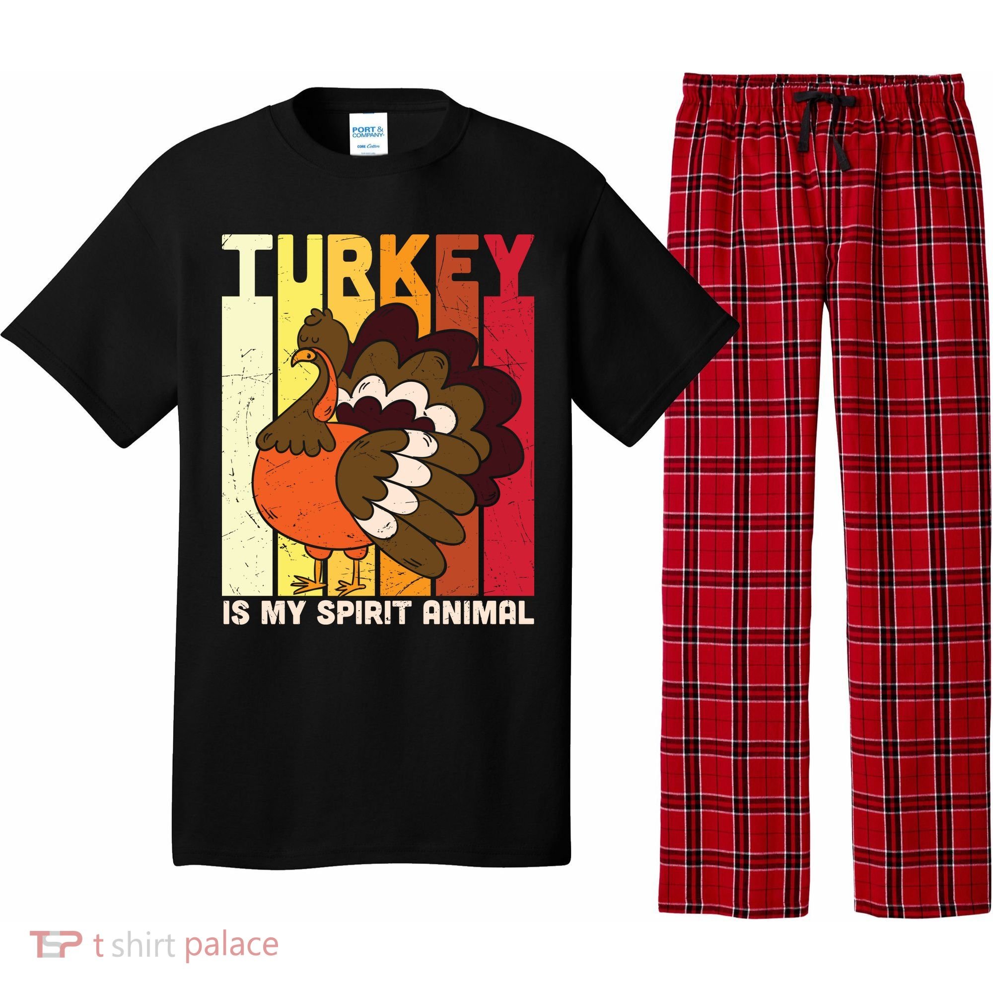 Thanksgiving Turkey Is My Spirit Animal Pajama Set